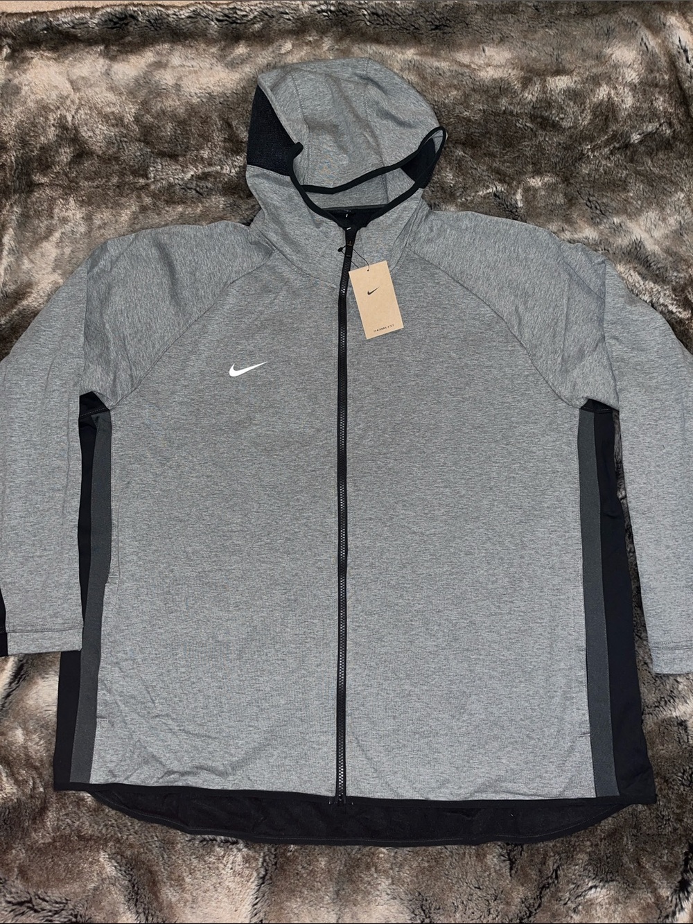 Nike Jacket Men's 3XL Therma Fit Showtime Full Zip Hoodie Gray FD1132-032 $95
